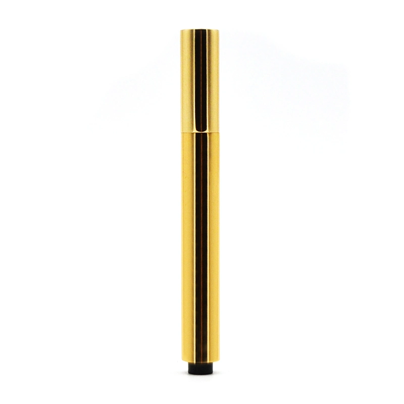 Aluminum Golden 3ml Twist Click Cosmetic Packaging Concealer Pen with Sponge Tip