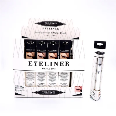 Tlm Venta caliente Super exquisito maquillaje delineador de ojos lápiz delineador de ojos de larga duración fino nuevo impermeable negro delineador de ojos líquido